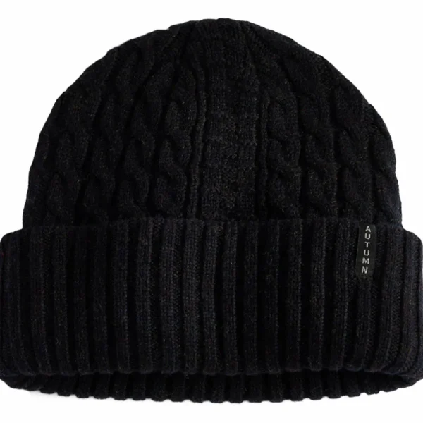 Women Autumn Wool Cable Knit Beanie