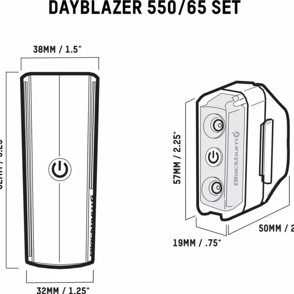 Blackburn Dayblazer 550 Front and 65 Rear Bike Light Set