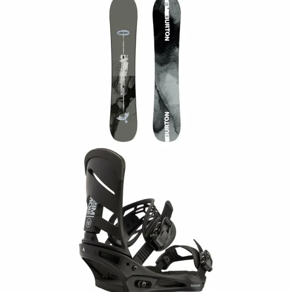 Burton Instigator Flat Top Snowboard + Mission Snowboard Bindings 2025