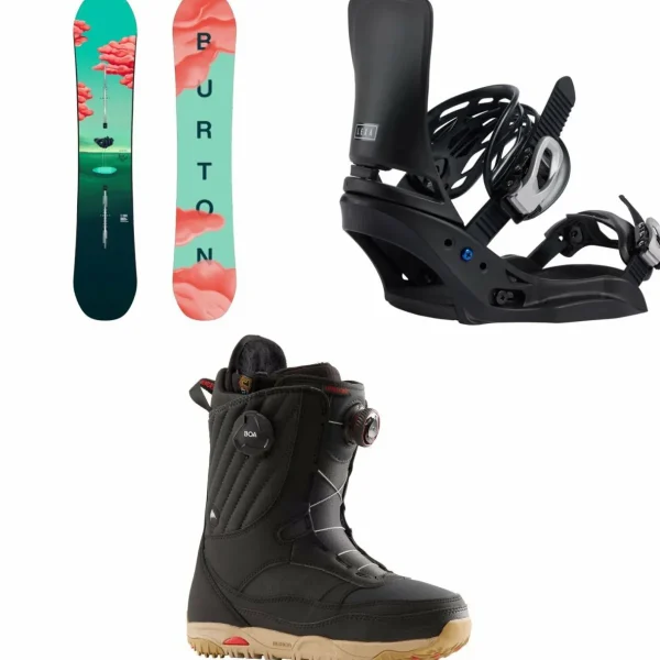 Burton Yeasayer Snowboard + Lexa EST Snowboard Bindings + Limelight Boa Snowboard Boots - Women's 2025
