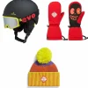 Kids evo Sessel Helmet + Goggle Combo + Sessel Mittens + Sessel Polylana Pom Beanie - Kids'
