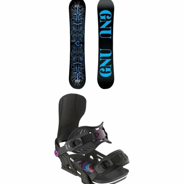 GNU Asym Ladies Choice C2X Snowboard + Bent Metal Forte Snowboard Bindings - Women's 2025