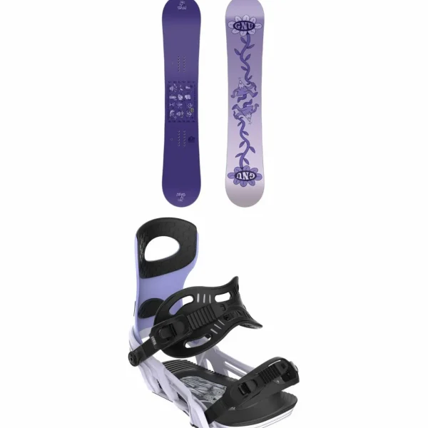 GNU Asym Velvet C2 Snowboard + Bent Metal Metta Snowboard Bindings - Women's 2025
