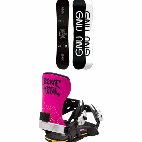 GNU Riders Choice Asym C2X Snowboard + Bent Metal Transfer Snowboard Bindings 2024