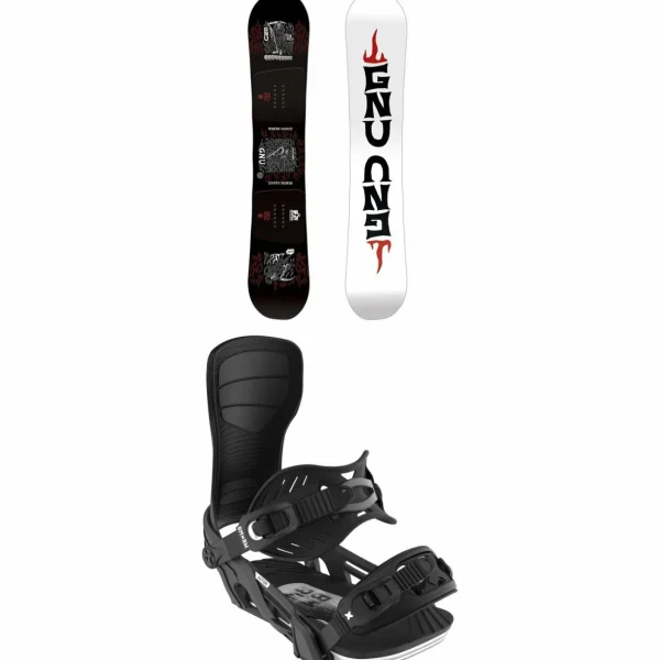 GNU Riders Choice Asym C2X Snowboard + Bent Metal Axtion Snowboard Bindings 2025