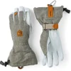 Women Hestra Army Leather Patrol Gauntlet Gloves