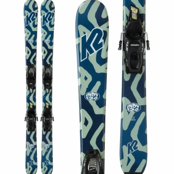 Kids K2 Indy Skis + FDT 4.5 Bindings + Indy 2 Ski Boots + evo Sessel Helmet + Goggle Combo - Kids'