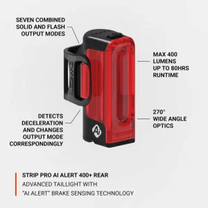 Lezyne Strip Pro Ai Alert 400+ Rear Bike Light
