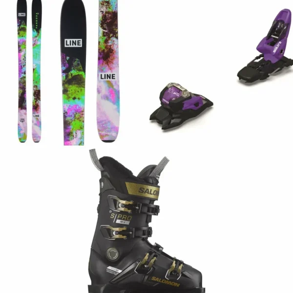 Line Skis Pandora 92 Skis + Marker Squire 11 Ski Bindings + Salomon S/Pro MV 90 Ski Boots - Women's
