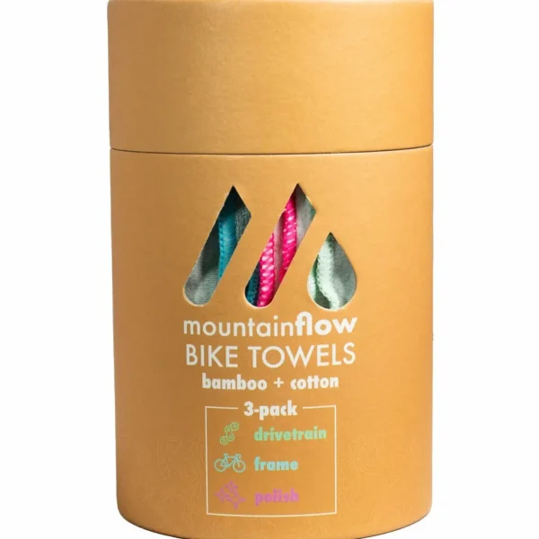 mountainFLOW eco-wax Bamboo and Cotton Bike Towels - 3 Pack