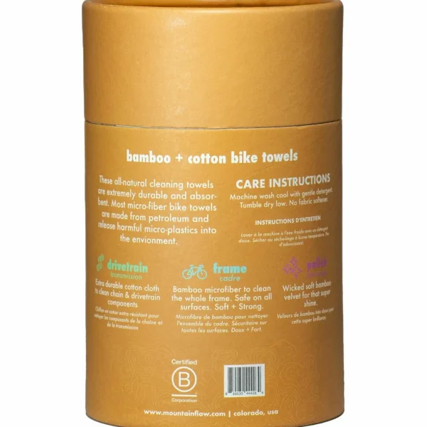 mountainFLOW eco-wax Bamboo and Cotton Bike Towels - 3 Pack