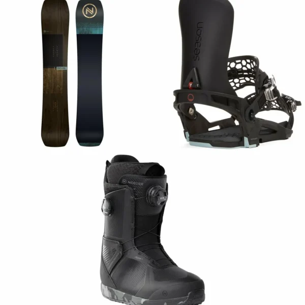 Nidecker Escape Plus Snowboard + Season Universal Snowboard Bindings + Kita Snowboard Boots 2025