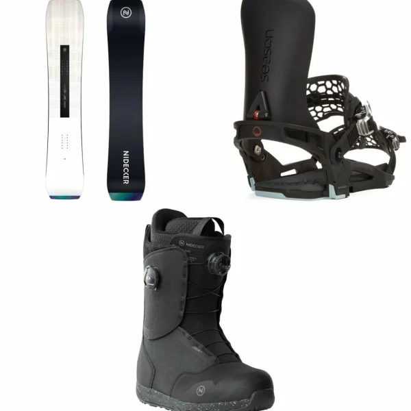 Nidecker Thruster Snowboard + Season Universal Snowboard Bindings + Rift Snowboard Boots 2025