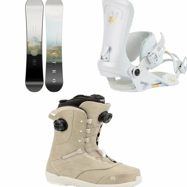 Nitro Fate Snowboard + Poison Snowboard Bindings + Crown Boa Snowboard Boots - Women's 2025