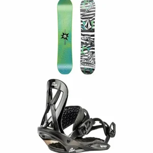 Kids Nitro Ripper x Volcom Snowboard + Mini Charger Snowboard Bindings - Kids 2025