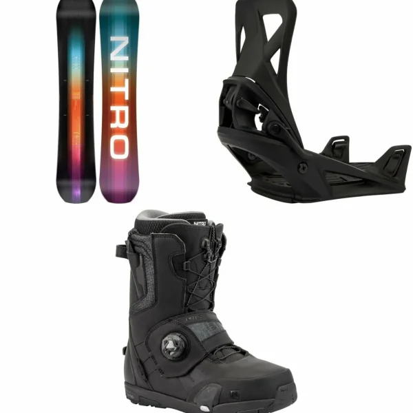 Nitro Team Snowboard + Burton Step On Snowboard Bindings + Profile Step On TLS Snowboard Boots 2025