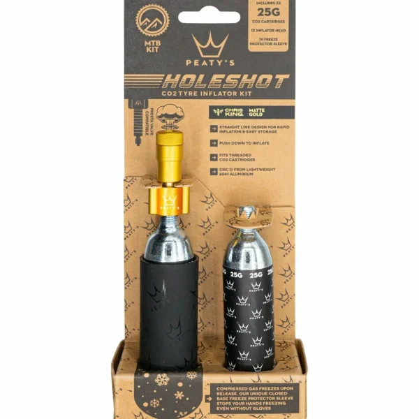Peaty's Holeshot CO2 Tire Inflator Kit w/ Cartridges