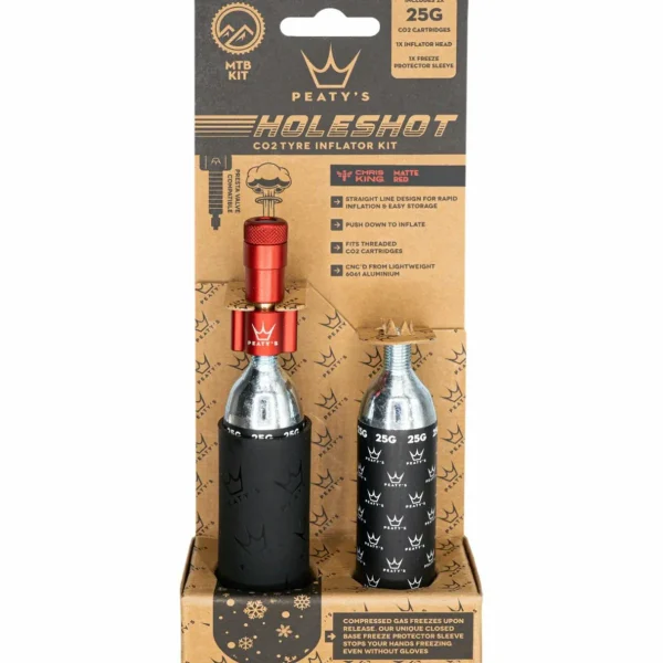 Peaty's Holeshot CO2 Tire Inflator Kit w/ Cartridges