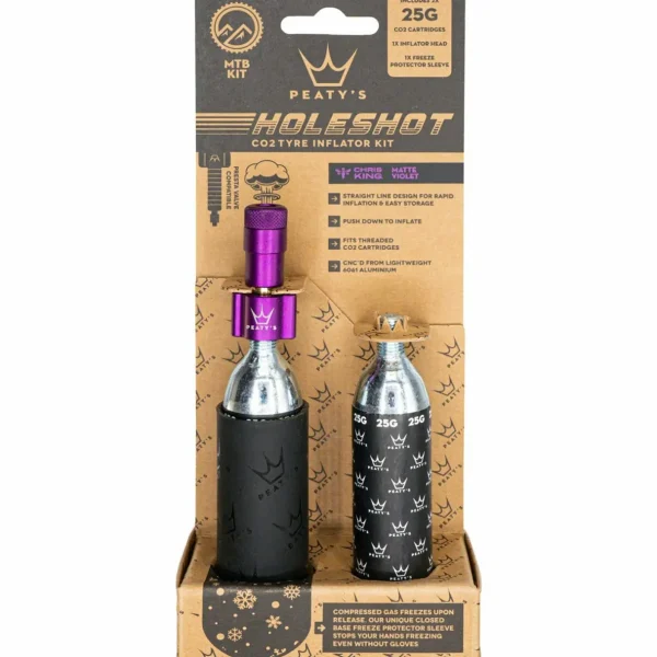 Peaty's Holeshot CO2 Tire Inflator Kit w/ Cartridges