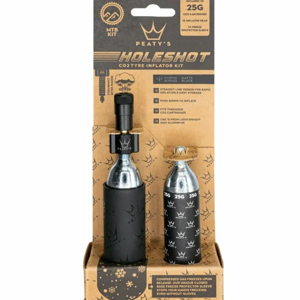 Peaty's Holeshot CO2 Tire Inflator Kit w/ Cartridges
