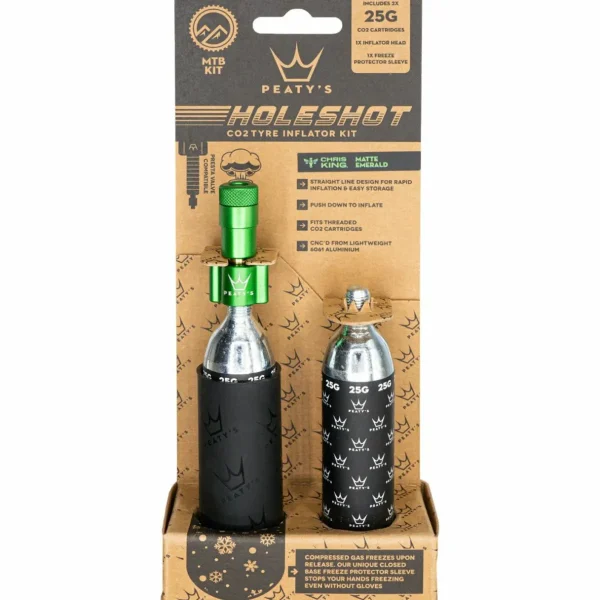 Peaty's Holeshot CO2 Tire Inflator Kit w/ Cartridges
