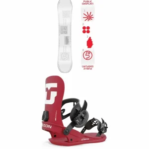 Public Snowboards Display Snowboard + Union Strata Snowboard Bindings 2025