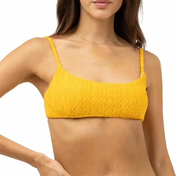 Women Rhythm Ripple Terry Crop Bikini Top - Women's
