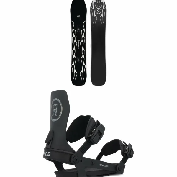 Ride Smokescreen Snowboard + A-6 Snowboard Bindings 2025