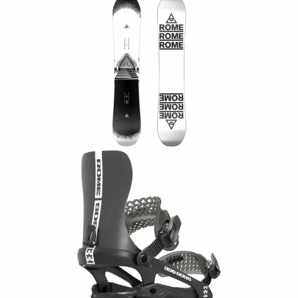 Rome Artifact Pro Snowboard + 390 Boss Snowboard Bindings 2025