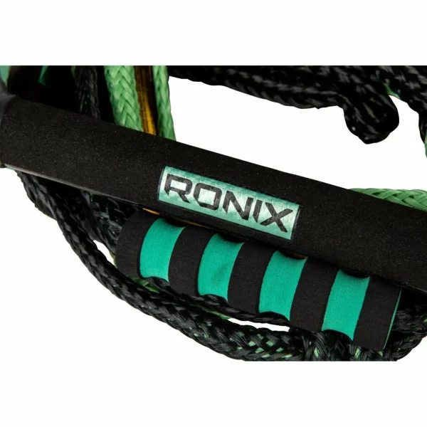 Ronix 11" Surf Handle + 30 ft 4-Section Spinner Silicone Surf Rope