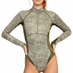 Women RVCA Blocked One Piece Rashguard - Women's