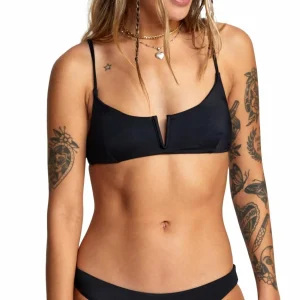 Women RVCA Solid V-Wire Bralette Bikini Top - Women's