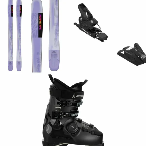 Salomon QST Lumen 98 Skis - Women's + Strive 12 GW Ski Bindings + Atomic Hawx Prime 85 BOA W GW Ski Boots - Women's 2025