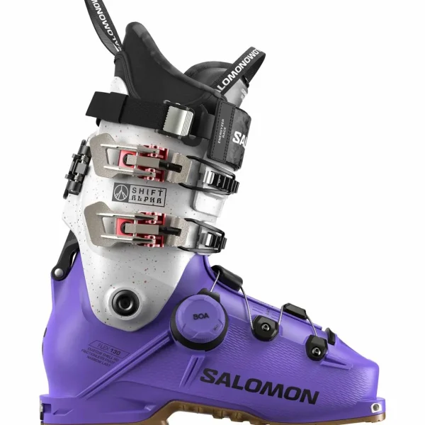 Salomon Shift Alpha BOA 130 Alpine Touring Ski Boots + QST Carbon S3 Ski Poles 2025