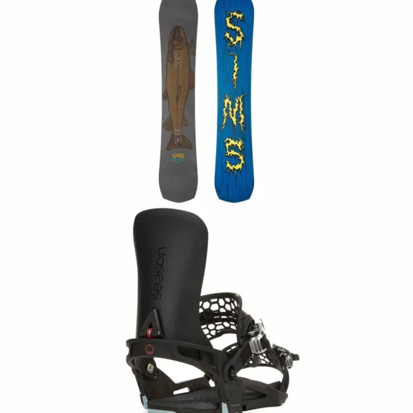 Sims Distortion Snowboard + Season Universal Snowboard Bindings 2025