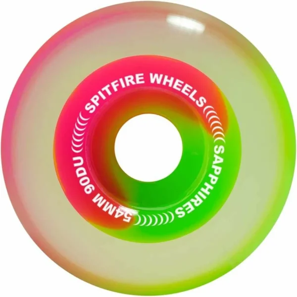 Spitfire 90a Neon Pink/Green Sapphire Skateboard Wheels